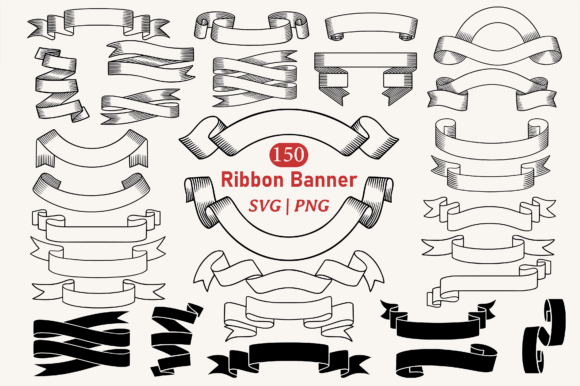 Download Ribbon Banner SVG PNG Clipart Bundle - Art Collection