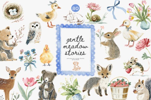 Download Watercolor Spring Nursery Clipart Set - Art Collection